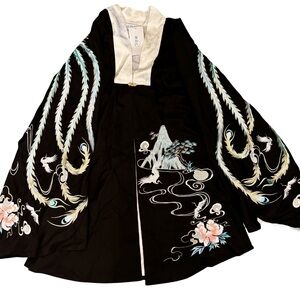 Embroidered Asian Robe / Kimono Style Jacket